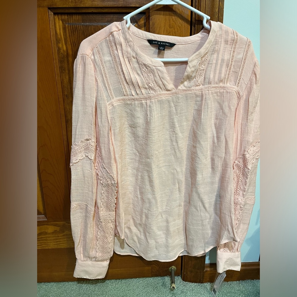 Zac & Rachel Boho Blouse | Pale Blush | Size: Large